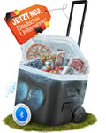 FrostBeat Roll & Play – Bluetooth Kühlbox 52L mit Trolley-Griff & Rollen